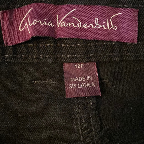 Gloria Vanderbilt vintage black high waste jeans size 12P - Picture 6 of 10